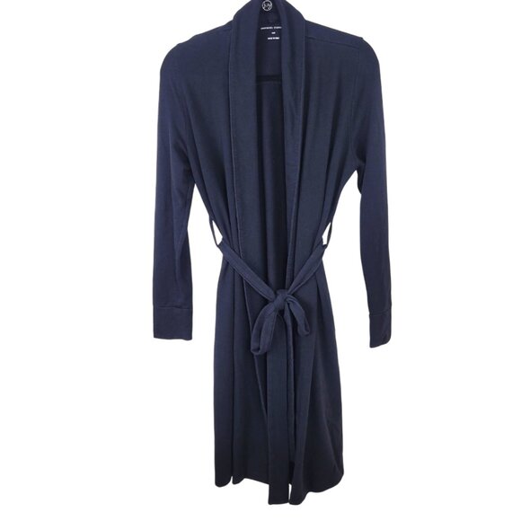 Universal Standard Longsleeve Belted Robe with Pockets Black Cotton EUC small - Picture 12 of 12